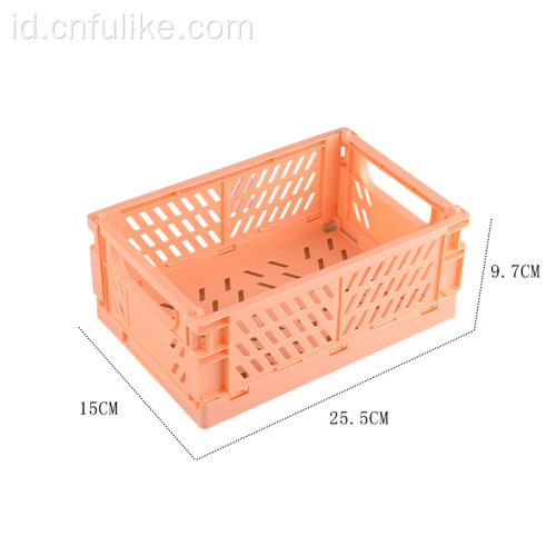 Keranjang Plastik Lipat Organizer Bertumpuk Desktop Rumah